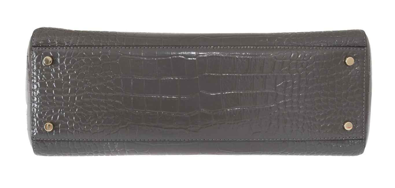 Kate Spade Grey Croc Embossed Leather Elissa Bristol Drive Tote Handbag Bag by Kate Spade
