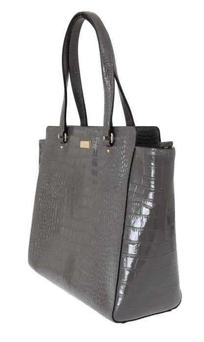 Kate Spade Grey Croc Embossed Leather Elissa Bristol Drive Tote Handbag Bag by Kate Spade