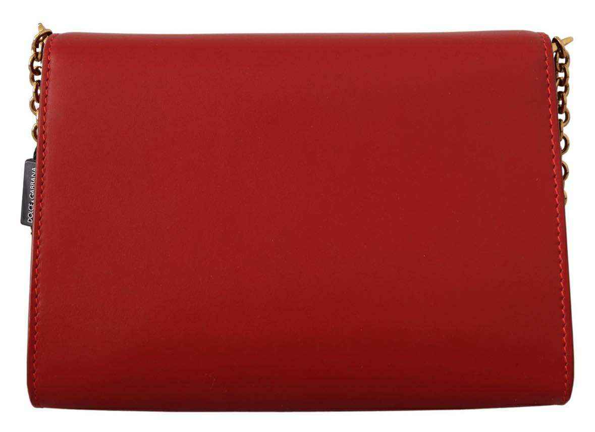 Dolce & Gabbana Red Leather Mini Crossbody Gold Hardware Rosso Papavero Bag by Dolce & Gabbana