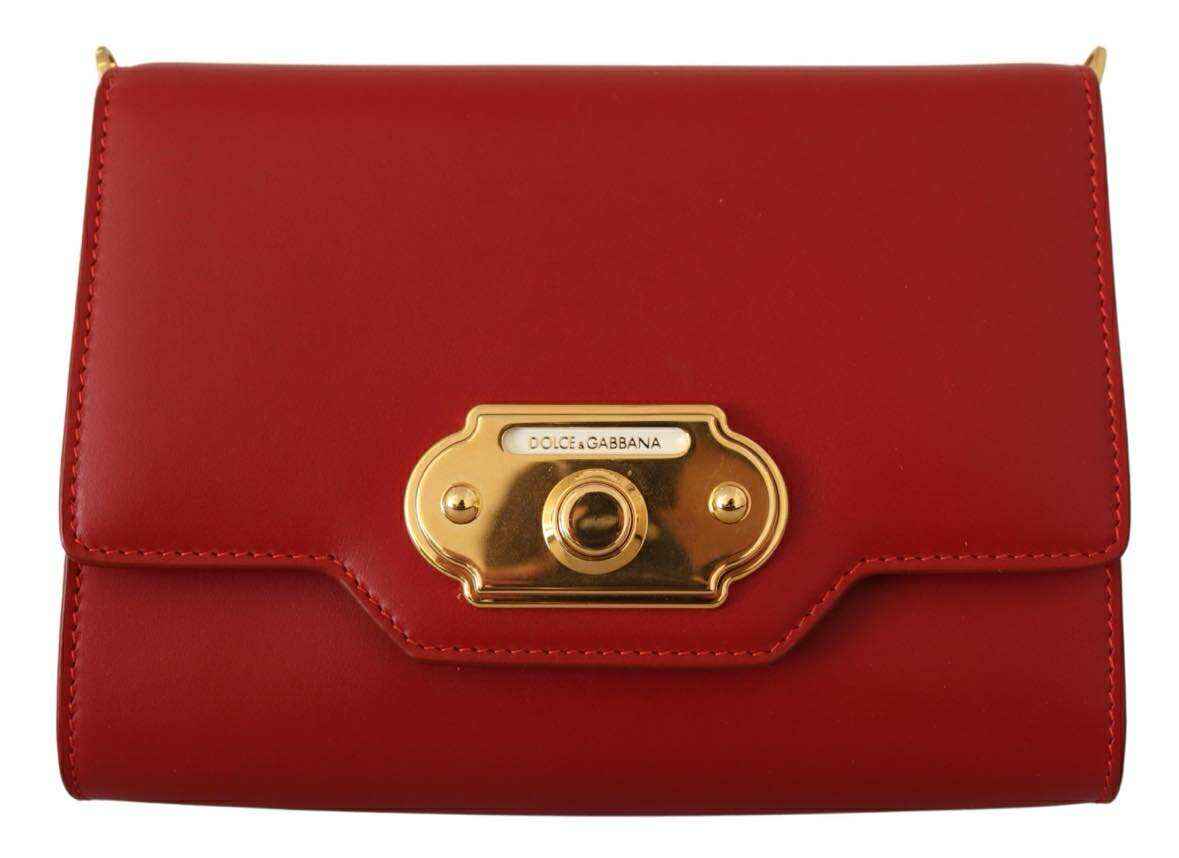 Dolce & Gabbana Red Leather Mini Crossbody Gold Hardware Rosso Papavero Bag by Dolce & Gabbana