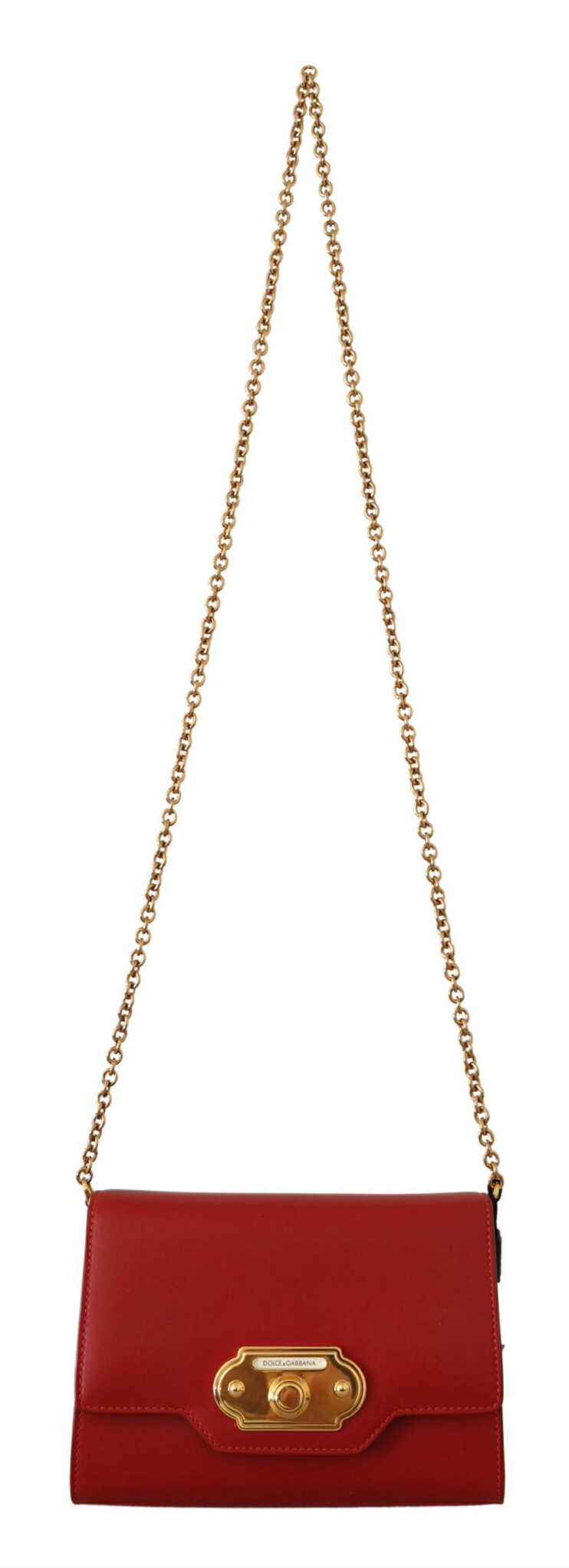 Dolce & Gabbana Red Leather Mini Crossbody Gold Hardware Rosso Papavero Bag by Dolce & Gabbana