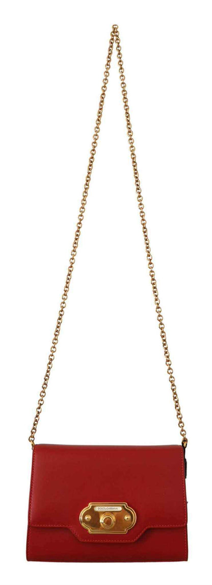 Dolce & Gabbana Red Leather Mini Crossbody Gold Hardware Rosso Papavero Bag by Dolce & Gabbana