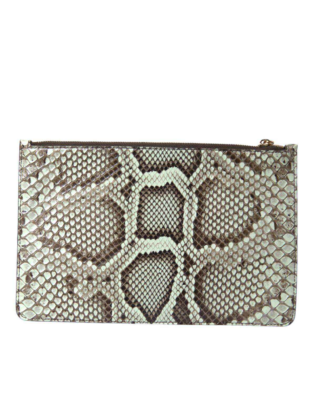 Dolce & Gabbana Verde Acqua Exotic Leather Gold DG Logo Clutch Borse Bag by Dolce & Gabbana