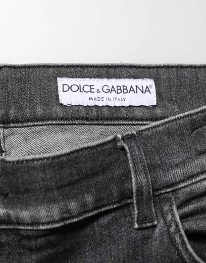 Dolce & Gabbana Black Gray Wash Slim Fit Straight Leg Denim Jeans by Dolce & Gabbana