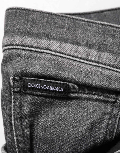 Dolce & Gabbana Black Gray Wash Slim Fit Straight Leg Denim Jeans by Dolce & Gabbana