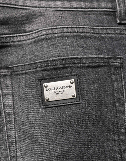 Dolce & Gabbana Black Gray Wash Slim Fit Straight Leg Denim Jeans by Dolce & Gabbana