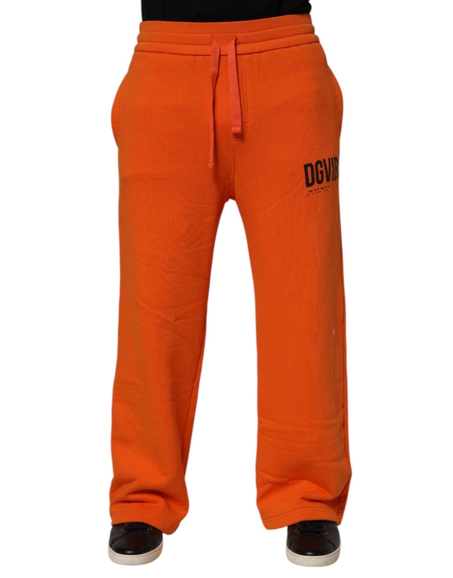 Dolce & Gabbana Orange Cotton DG VIB3 Logo Drawstring Sweatpants Pants by Dolce & Gabbana