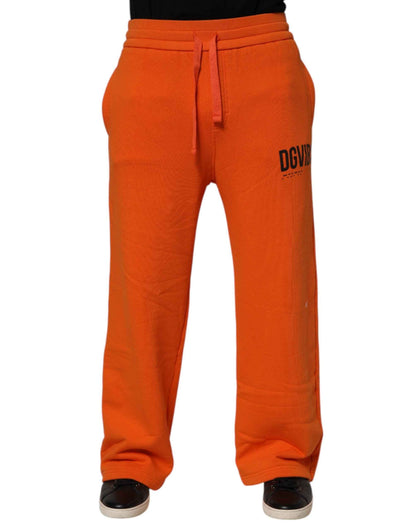 Dolce & Gabbana Orange Cotton DG VIB3 Logo Drawstring Sweatpants Pants by Dolce & Gabbana
