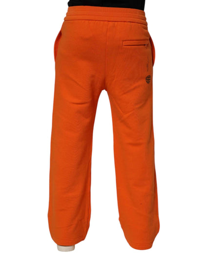 Dolce & Gabbana Orange Cotton DG VIB3 Logo Drawstring Sweatpants Pants by Dolce & Gabbana