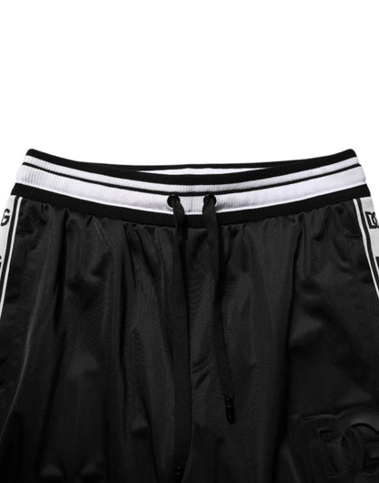 Dolce & Gabbana Black Polyester Logo Stripe Track Jogger Pants by Dolce & Gabbana