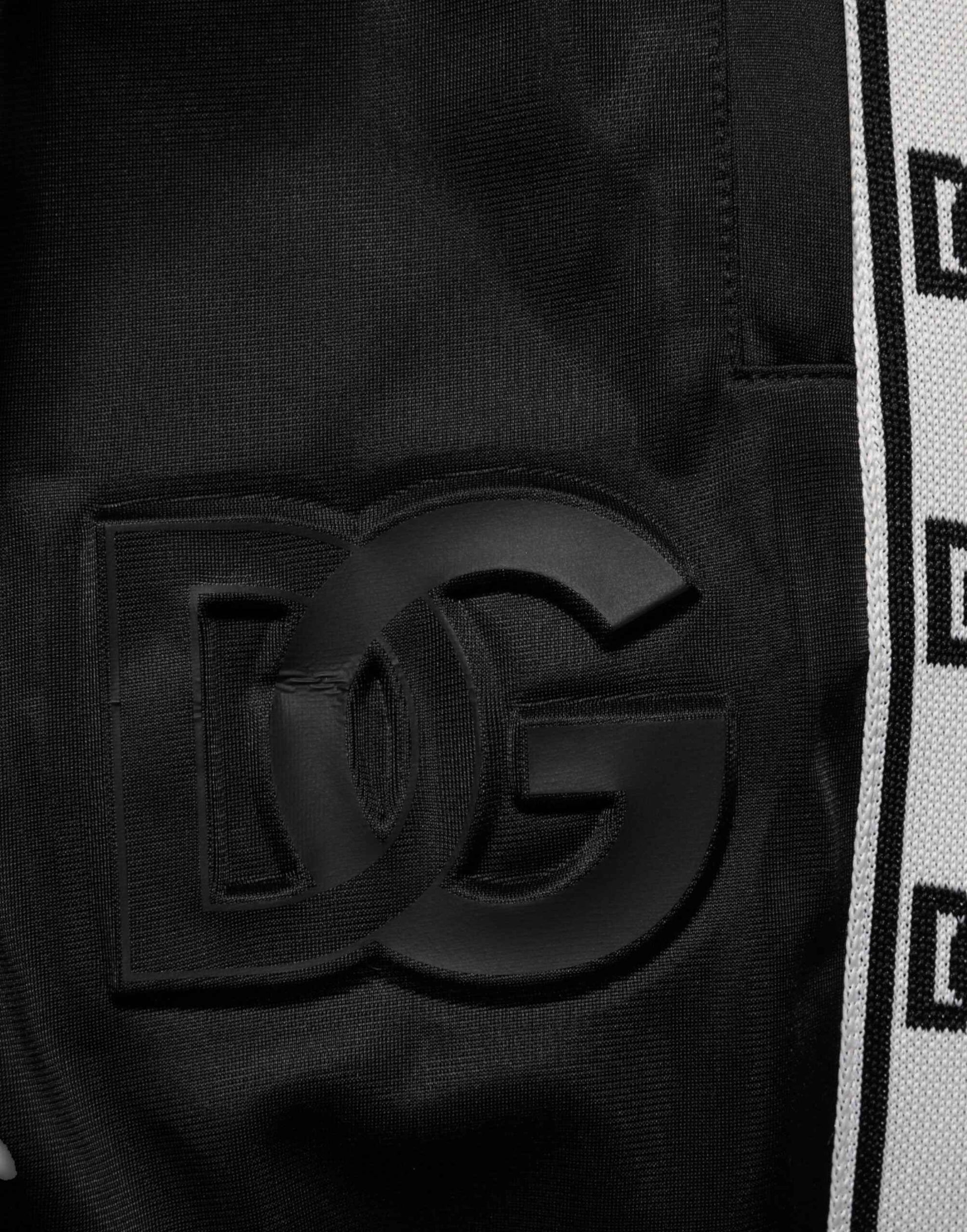 Dolce & Gabbana Black Polyester Logo Stripe Track Jogger Pants by Dolce & Gabbana