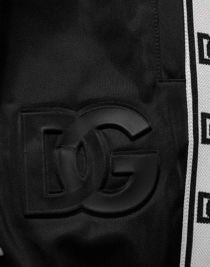 Dolce & Gabbana Black Polyester Logo Stripe Track Jogger Pants by Dolce & Gabbana