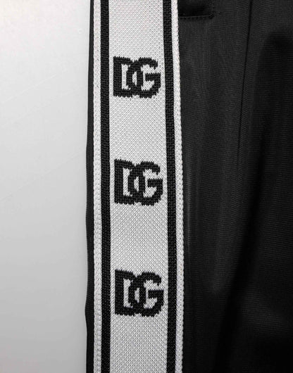 Dolce & Gabbana Black Polyester Logo Stripe Track Jogger Pants by Dolce & Gabbana