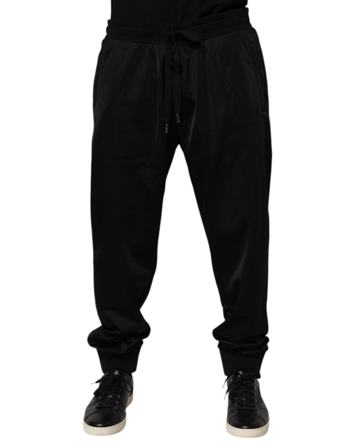Dolce & Gabbana Black Polyester Logo Plaque Sweatpants Jogger Pants - from Dolce & Gabbana
