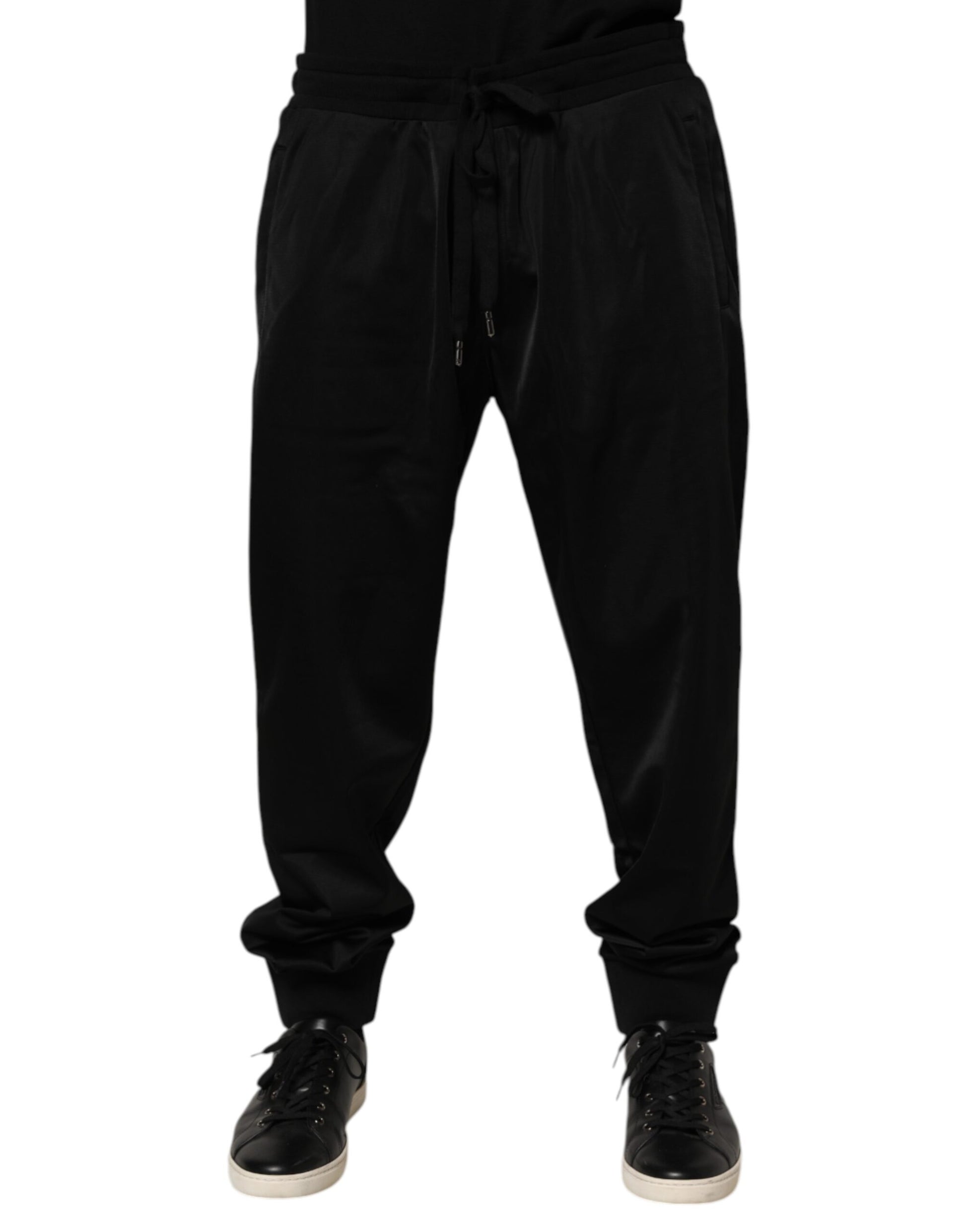 Dolce & Gabbana Black Polyester Logo Plaque Sweatpants Jogger Pants - from Dolce & Gabbana
