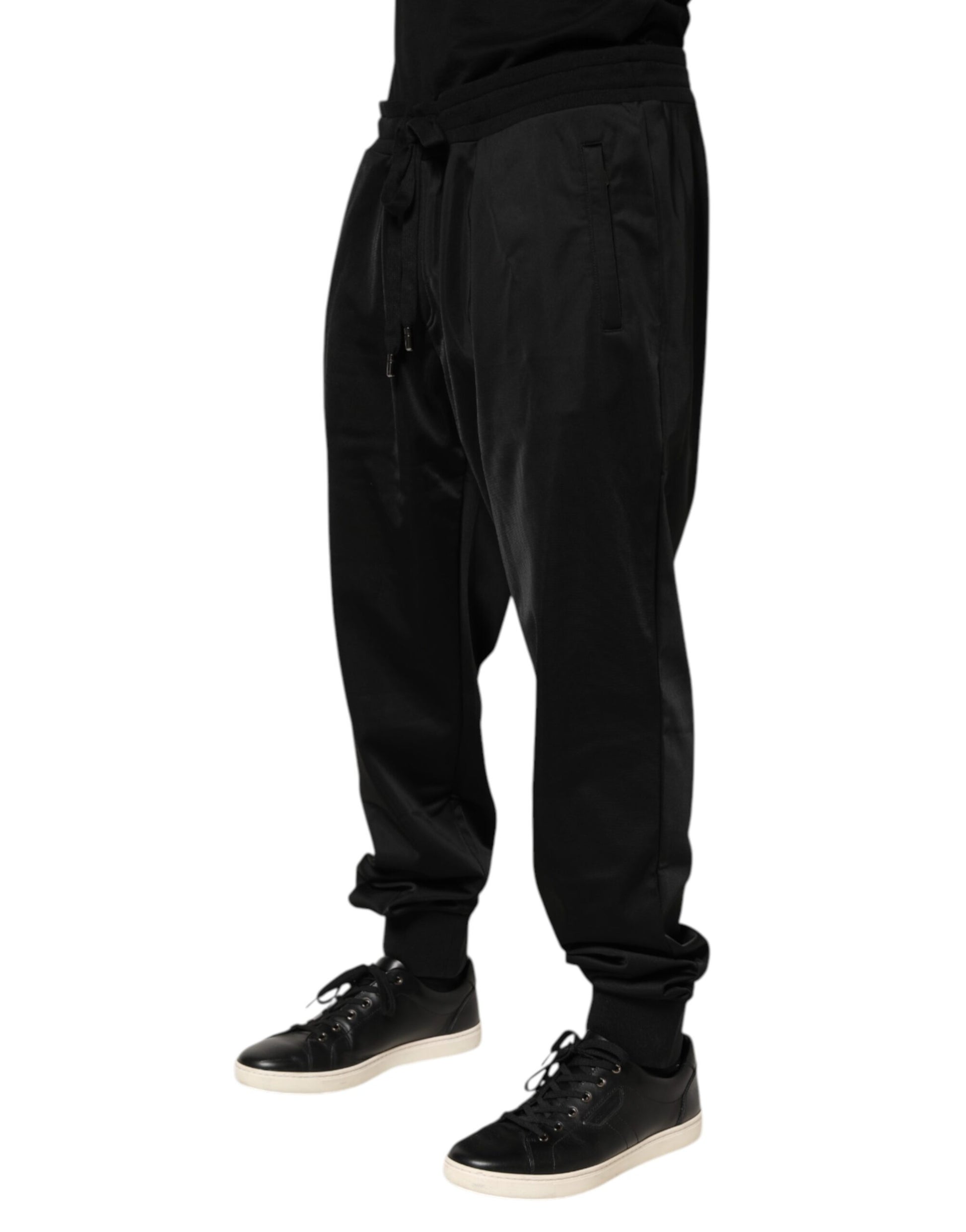 Dolce & Gabbana Black Polyester Logo Plaque Sweatpants Jogger Pants - from Dolce & Gabbana