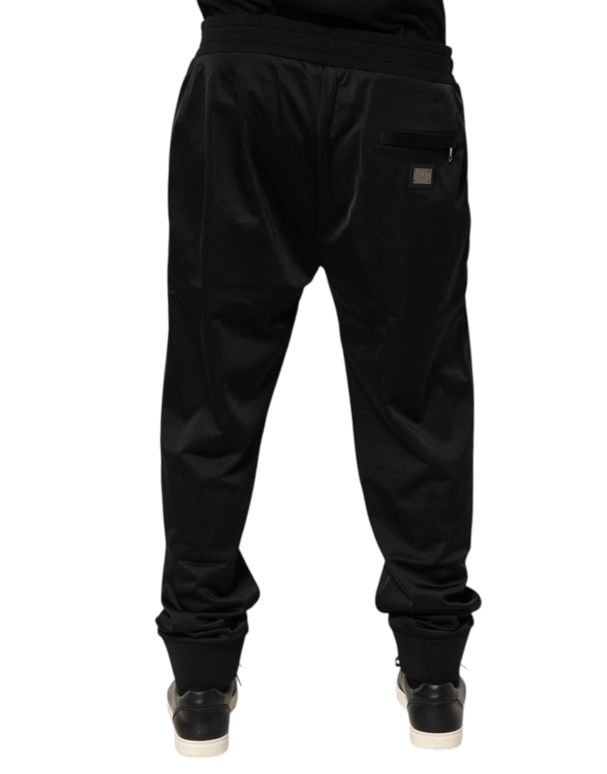 Dolce & Gabbana Black Polyester Logo Plaque Sweatpants Jogger Pants - from Dolce & Gabbana