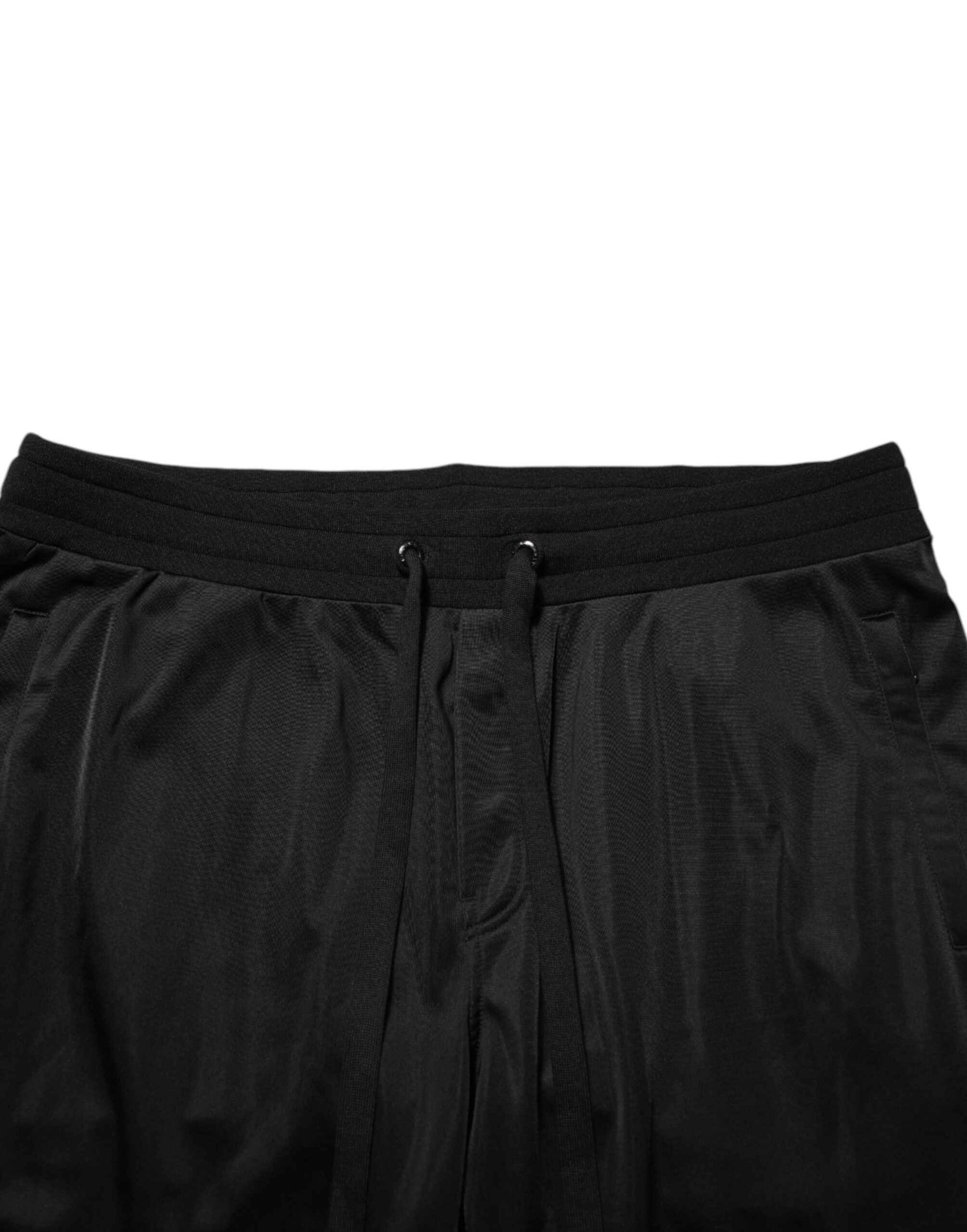 Dolce & Gabbana Black Polyester Logo Plaque Sweatpants Jogger Pants by Dolce & Gabbana
