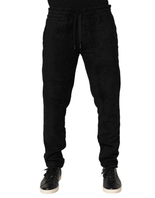 Dolce & Gabbana Black Cotton Logo Men Jogger Sweatpants Pants by Dolce & Gabbana