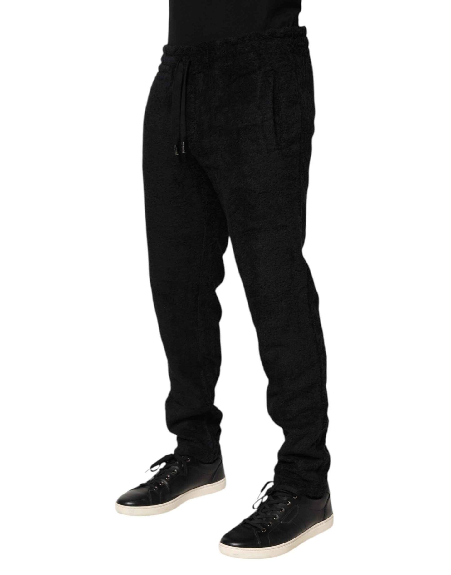 Dolce & Gabbana Black Cotton Logo Men Jogger Sweatpants Pants by Dolce & Gabbana