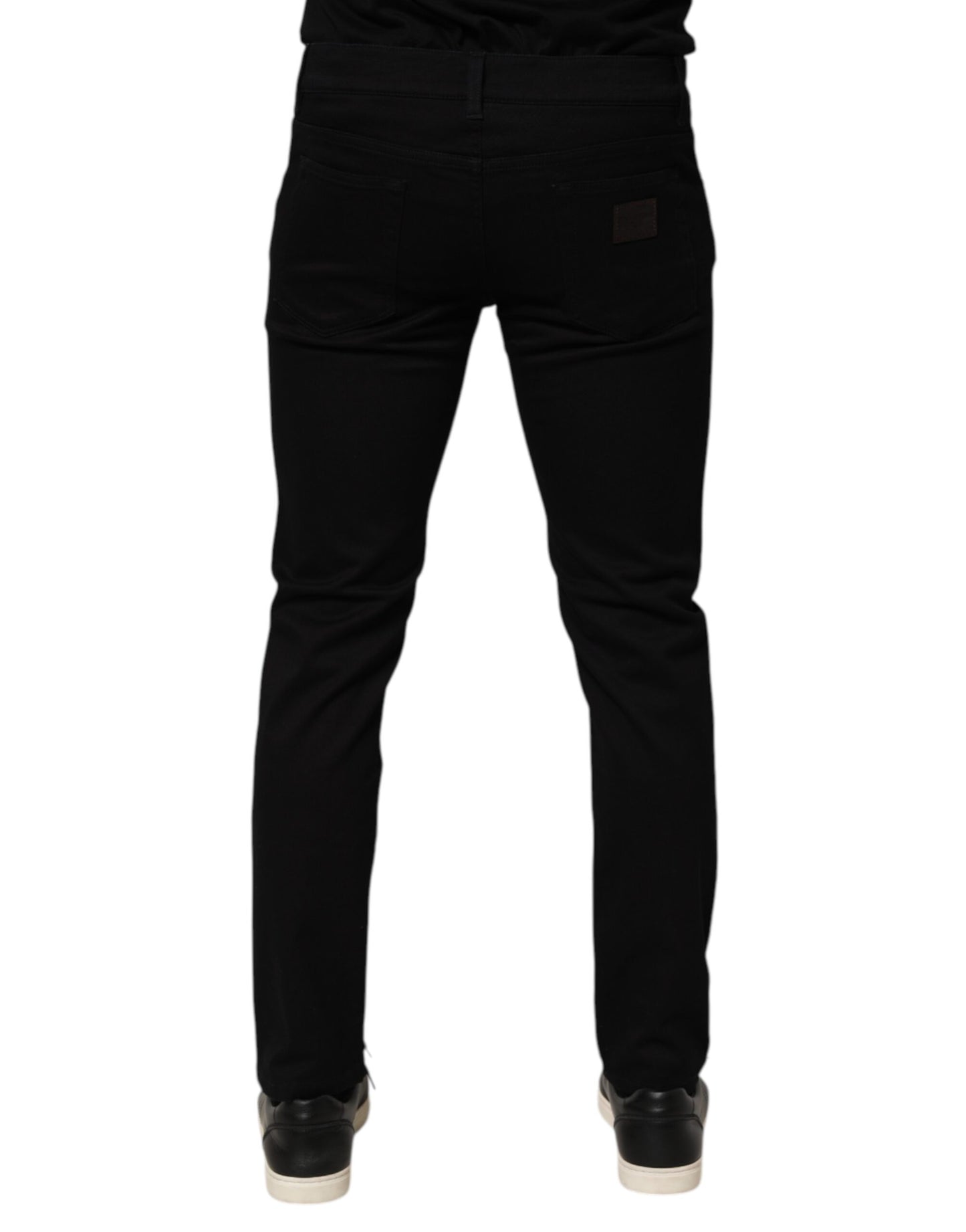 Dolce & Gabbana Black Cotton Blend Skinny Men Trouser Pants - from Dolce & Gabbana