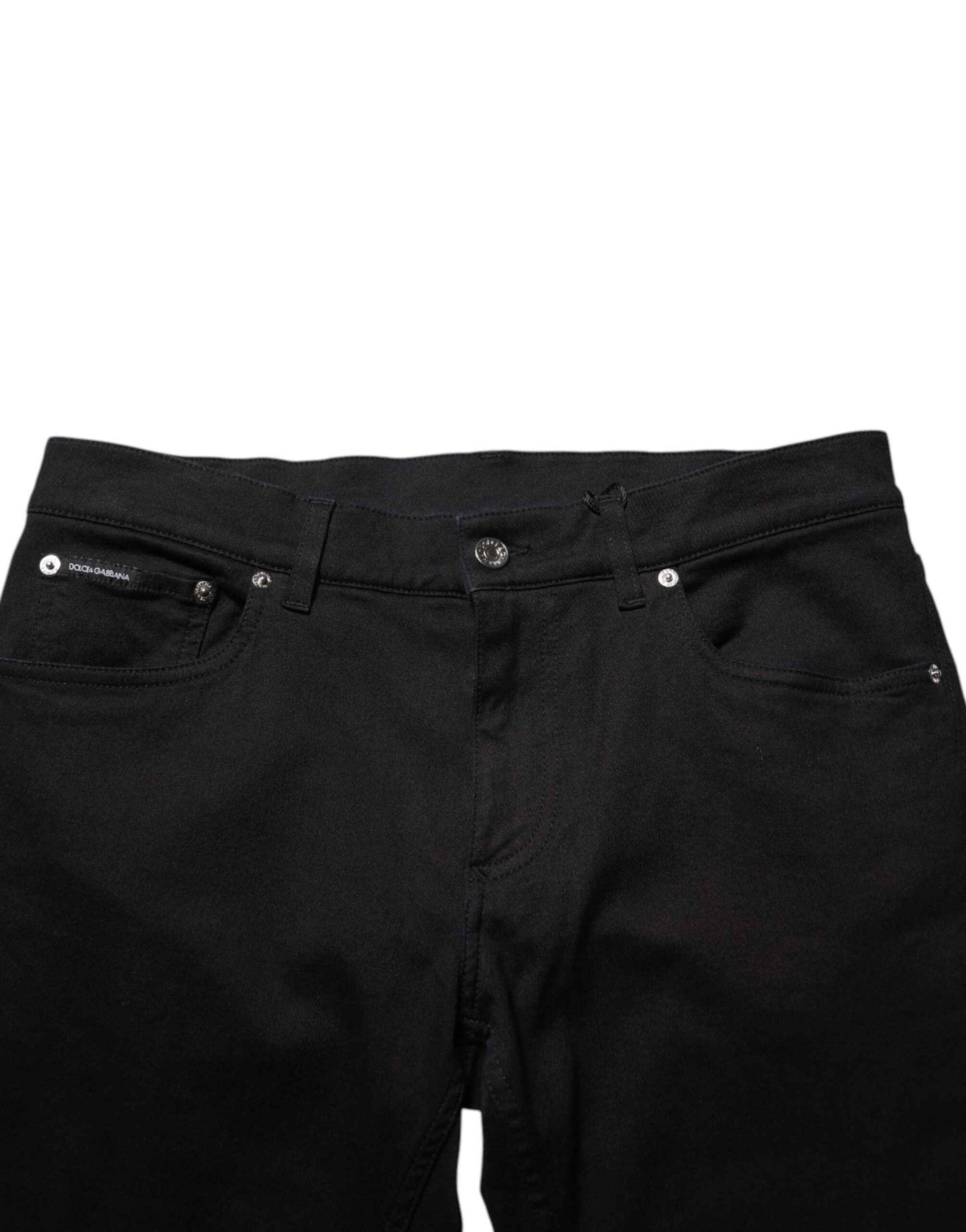 Dolce & Gabbana Black Cotton Blend Skinny Men Trouser Pants by Dolce & Gabbana