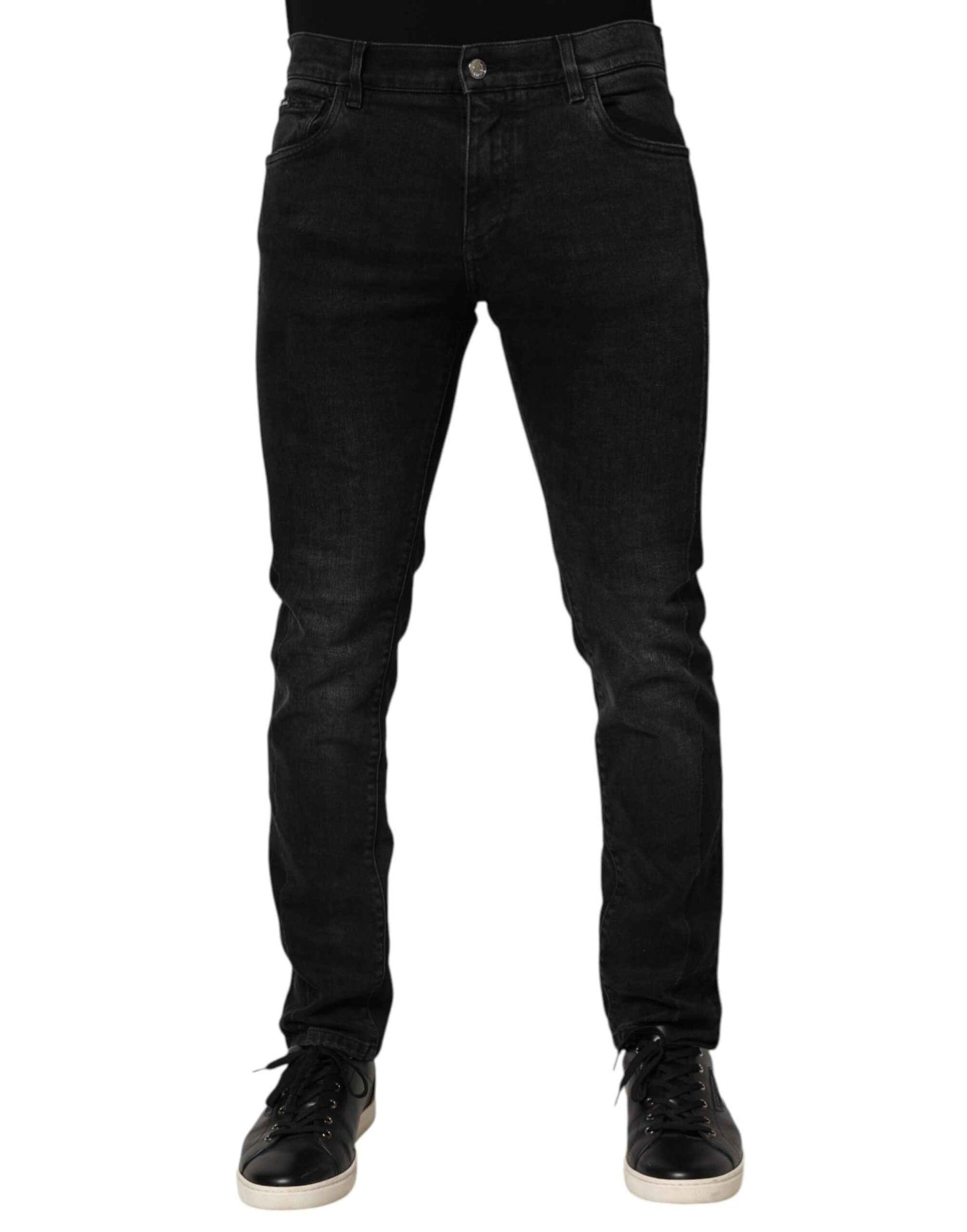 Dolce & Gabbana Black Slim Fit Stretch Men Denim Pants Jeans by Dolce & Gabbana