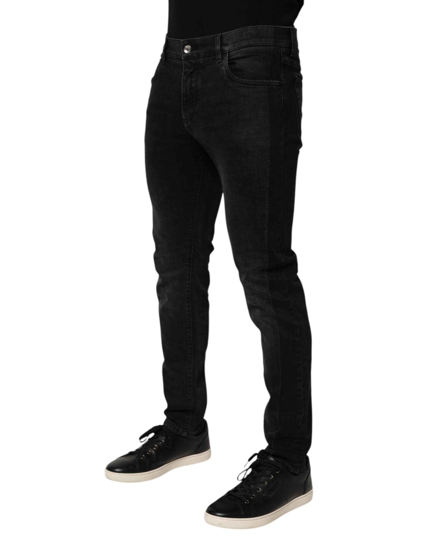 Dolce & Gabbana Black Slim Fit Stretch Men Denim Pants Jeans by Dolce & Gabbana
