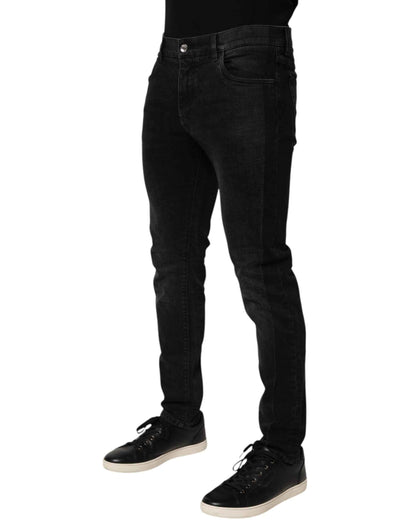 Dolce & Gabbana Black Slim Fit Stretch Men Denim Pants Jeans by Dolce & Gabbana