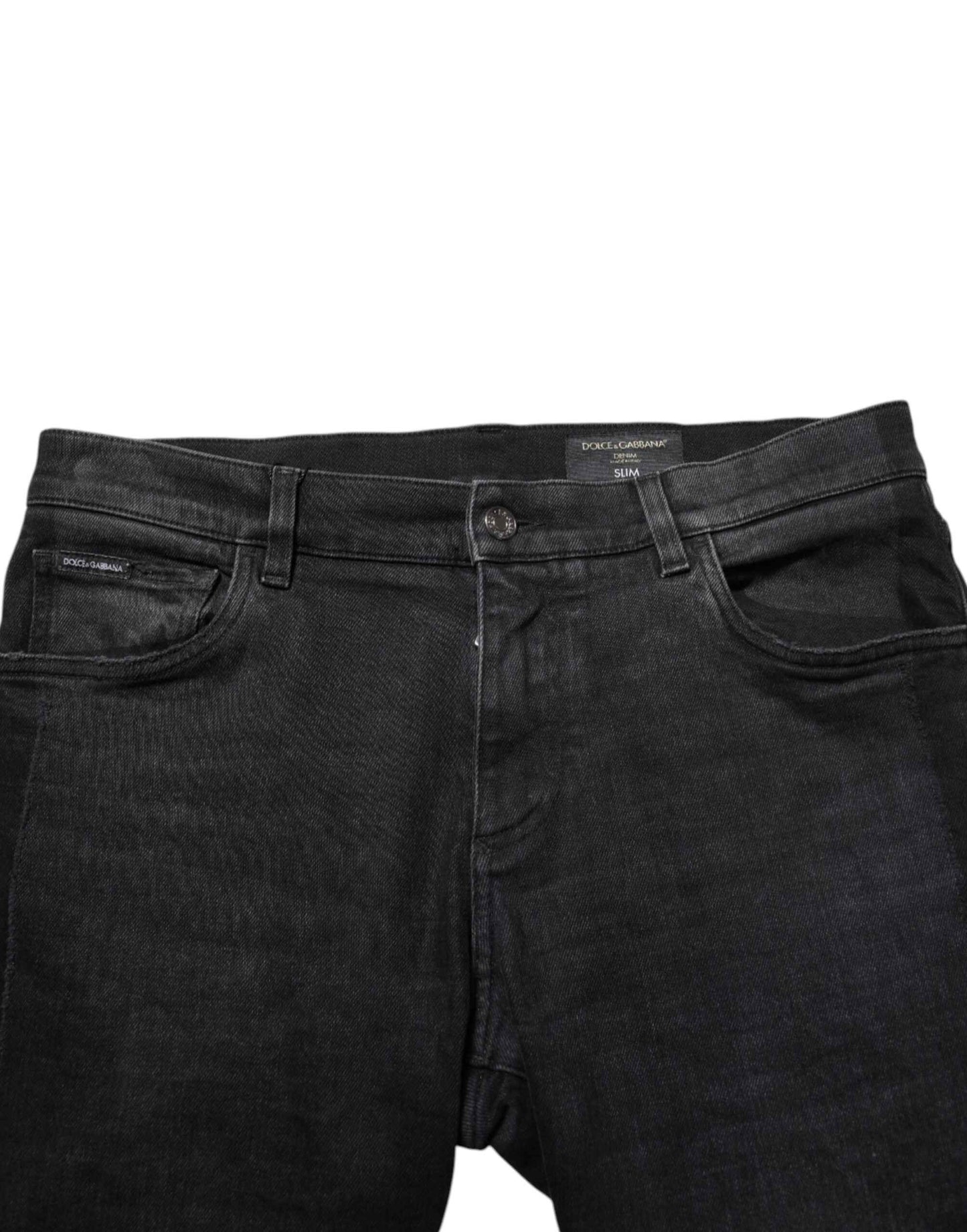 Dolce & Gabbana Black Slim Fit Stretch Men Denim Pants Jeans by Dolce & Gabbana