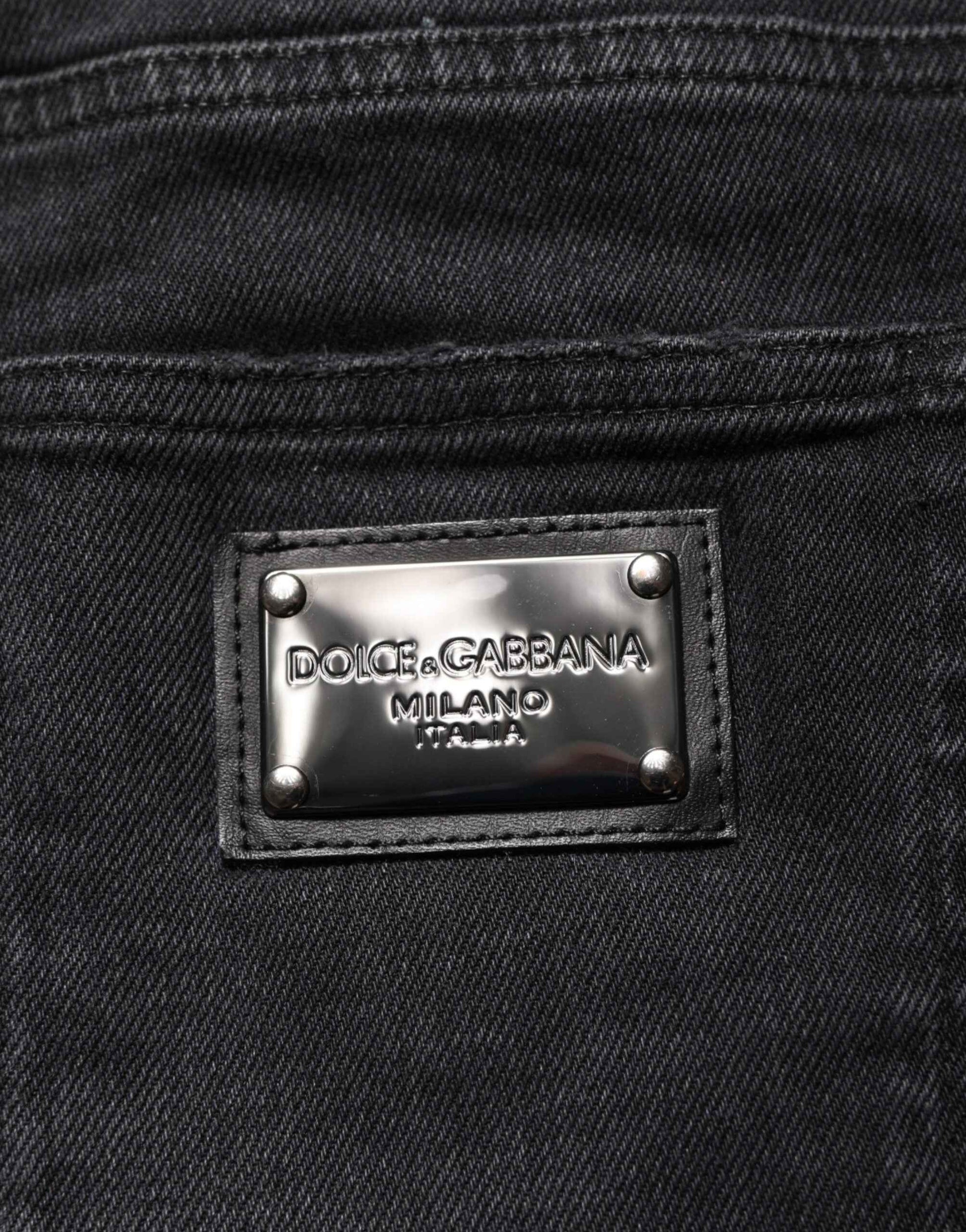 Dolce & Gabbana Black Slim Fit Stretch Men Denim Pants Jeans by Dolce & Gabbana