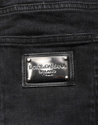 Dolce & Gabbana Black Slim Fit Stretch Men Denim Pants Jeans by Dolce & Gabbana