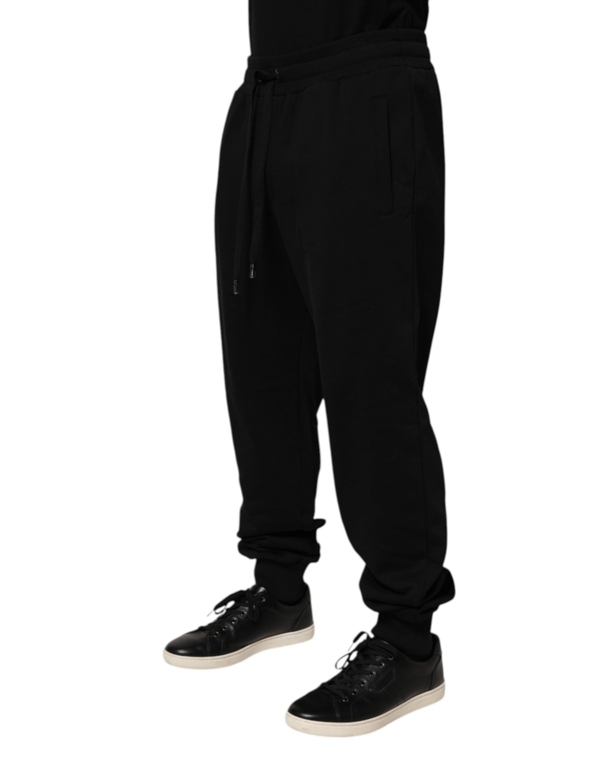 Dolce & Gabbana Black Cotton Drawstring Logo Sweatpants Pants - from Dolce & Gabbana