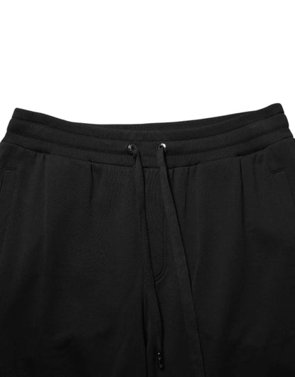 Dolce & Gabbana Black Cotton Drawstring Logo Sweatpants Pants by Dolce & Gabbana