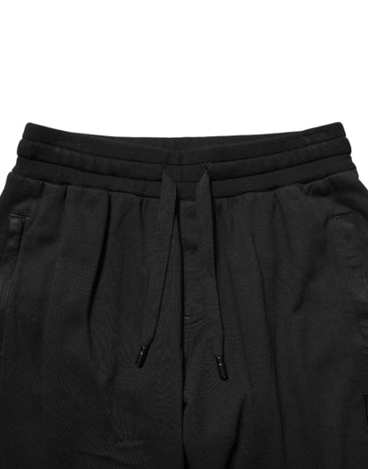 Dolce & Gabbana Black Cotton DG Logo Men Jogger Pants by Dolce & Gabbana