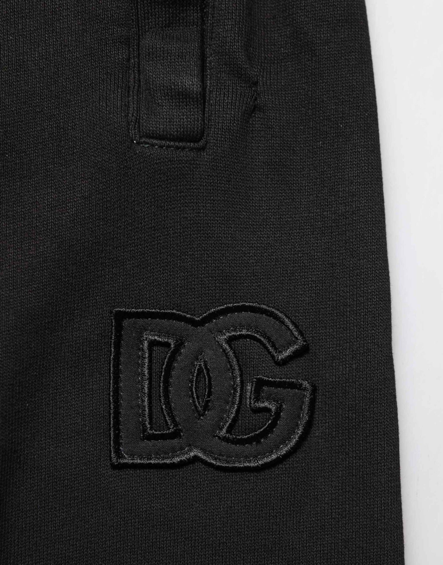 Dolce & Gabbana Black Cotton DG Logo Men Jogger Pants by Dolce & Gabbana