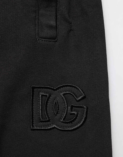 Dolce & Gabbana Black Cotton DG Logo Men Jogger Pants by Dolce & Gabbana