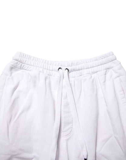 Dolce & Gabbana White Cotton Cargo Trousers Logo Patch Pants by Dolce & Gabbana