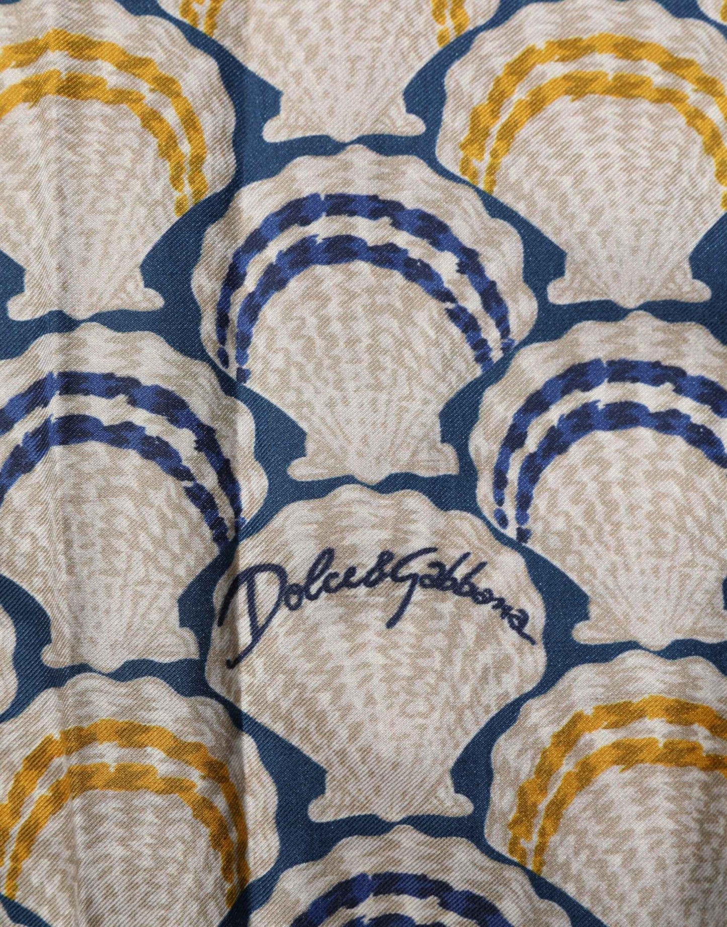 Dolce & Gabbana Cream Cotton Silk Hawaii Scallop Shell Print Shirt by Dolce & Gabbana