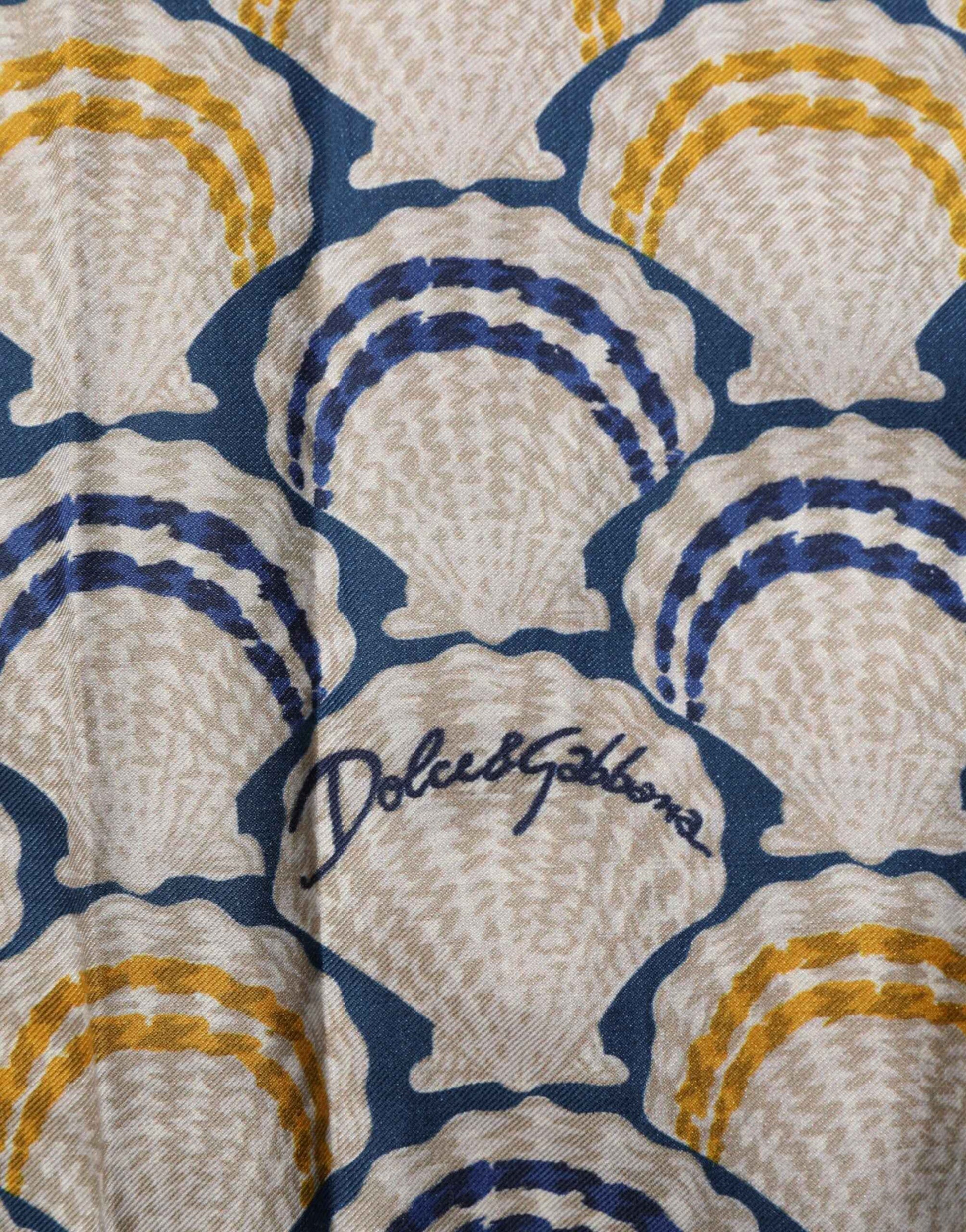 Dolce & Gabbana Cream Cotton Silk Hawaii Scallop Shell Print Shirt by Dolce & Gabbana