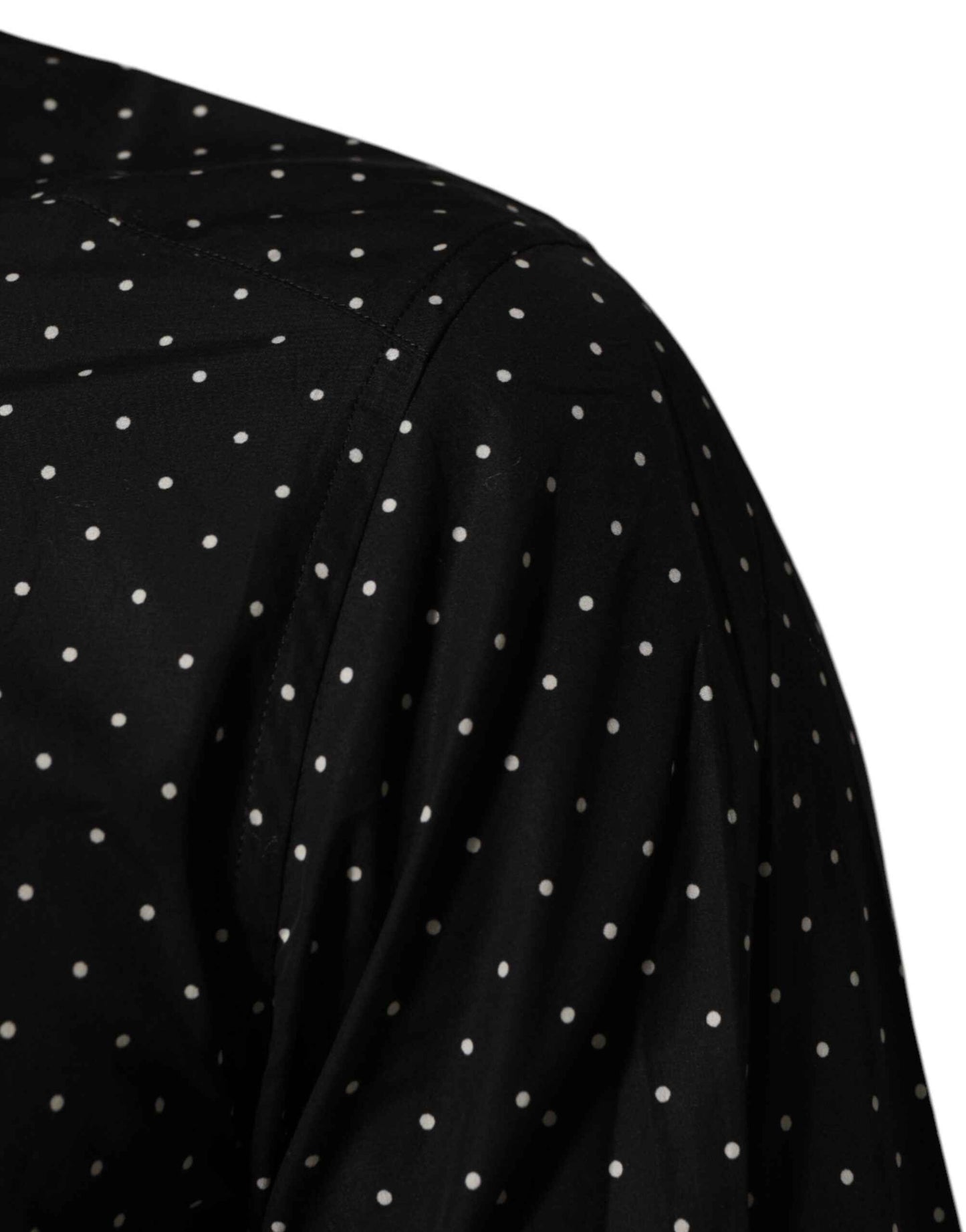 Dolce & Gabbana Black Polka Dot Cotton GOLD Men Formal Dress Shirt by Dolce & Gabbana