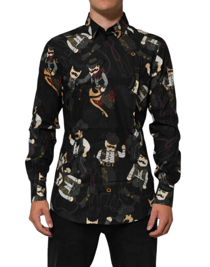 Dolce & Gabbana Black Cowboy Collared GOLD Formal Dress Shirt by Dolce & Gabbana