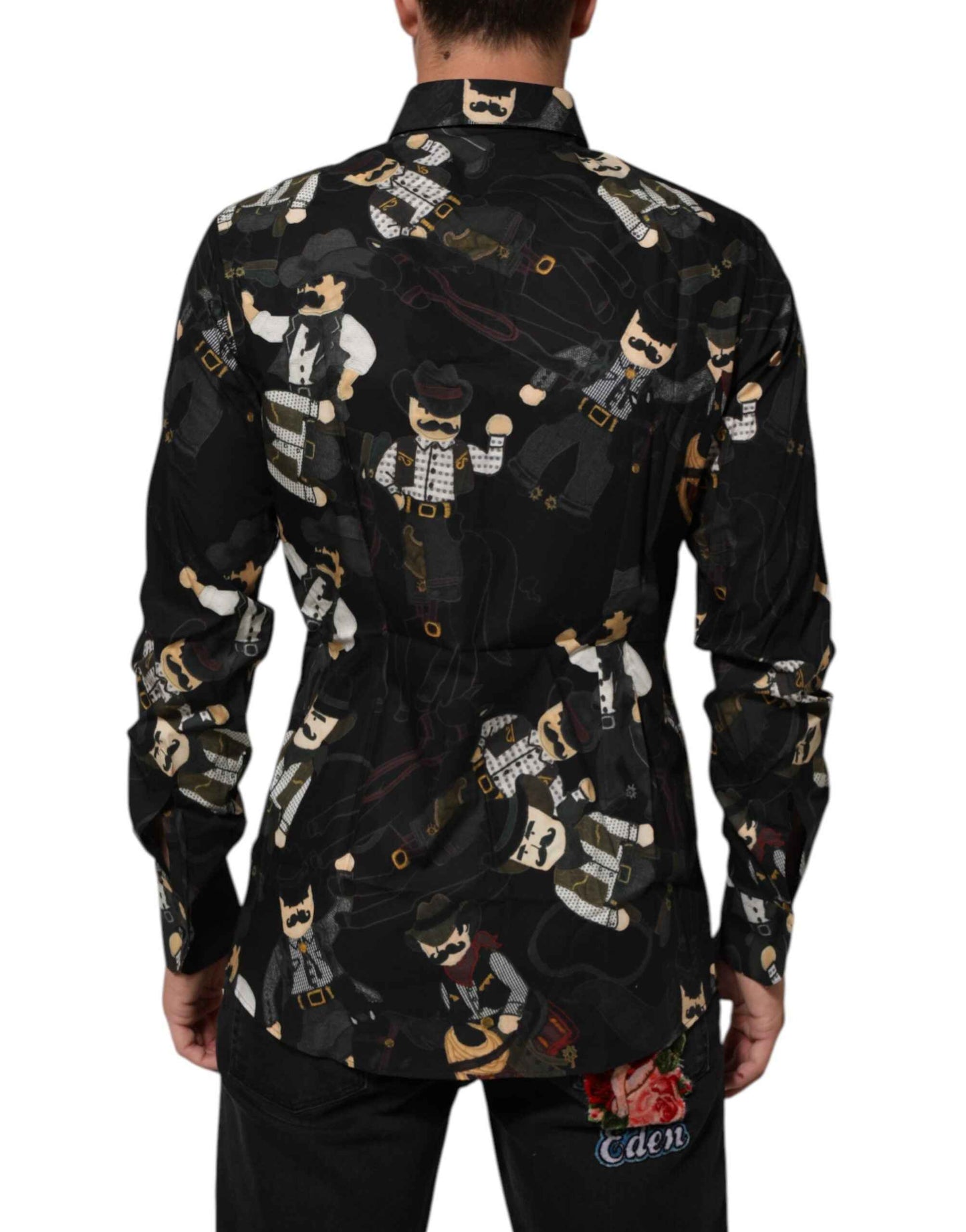 Dolce & Gabbana Black Cowboy Collared GOLD Formal Dress Shirt by Dolce & Gabbana