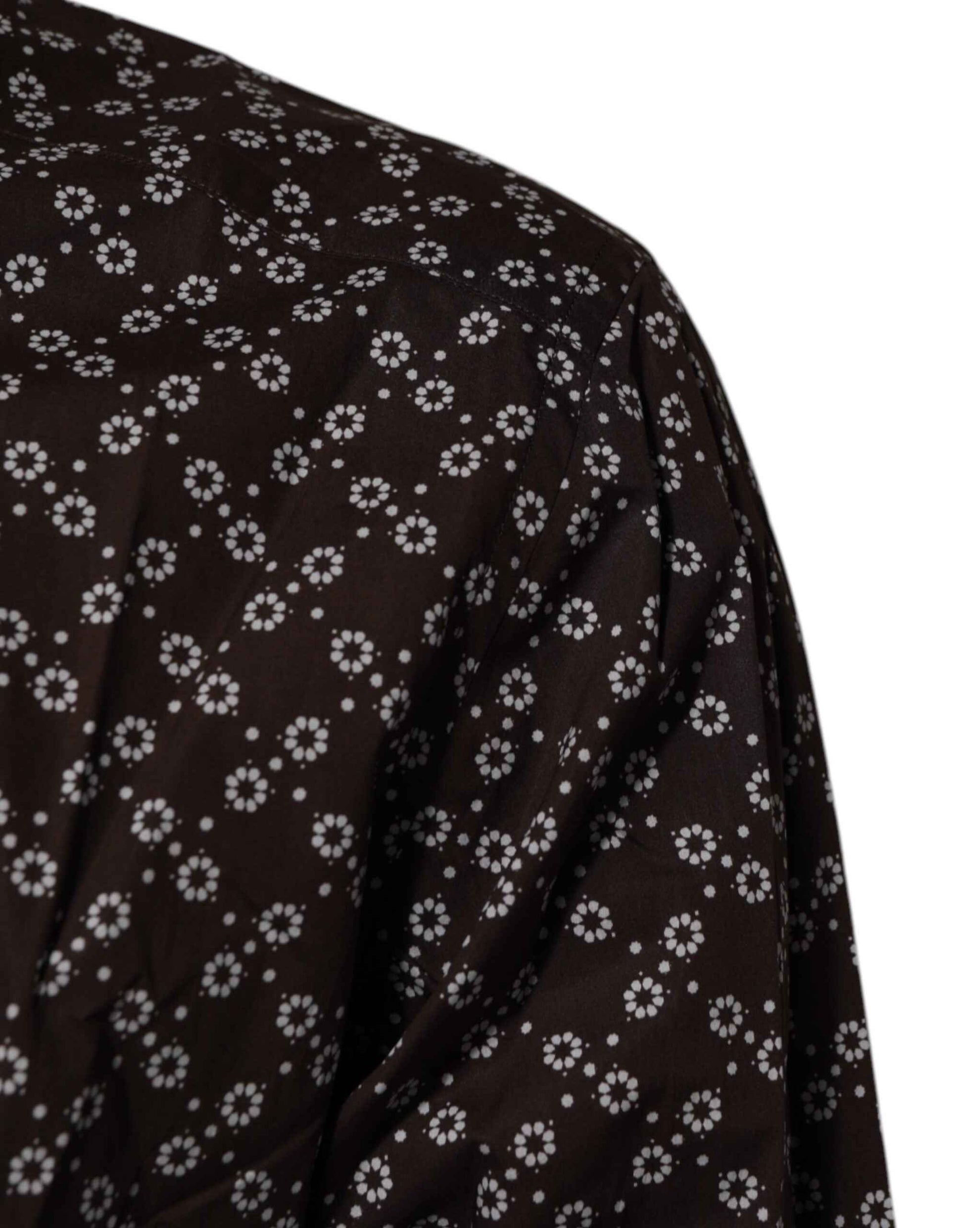 Dolce & Gabbana BrownFloral Collared GOLD Formal Dress Shirt by Dolce & Gabbana