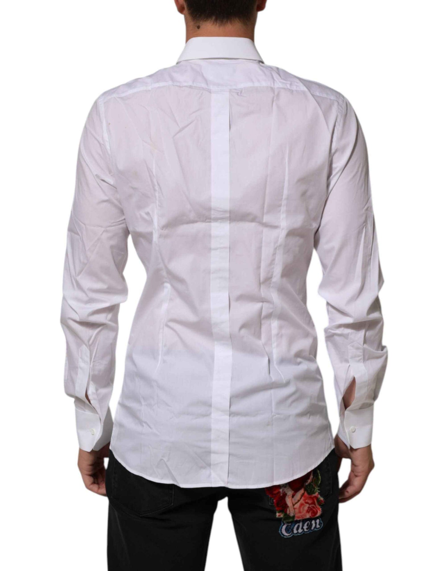 Dolce & Gabbana White Crown Collared GOLD Formal Dress Shirt by Dolce & Gabbana