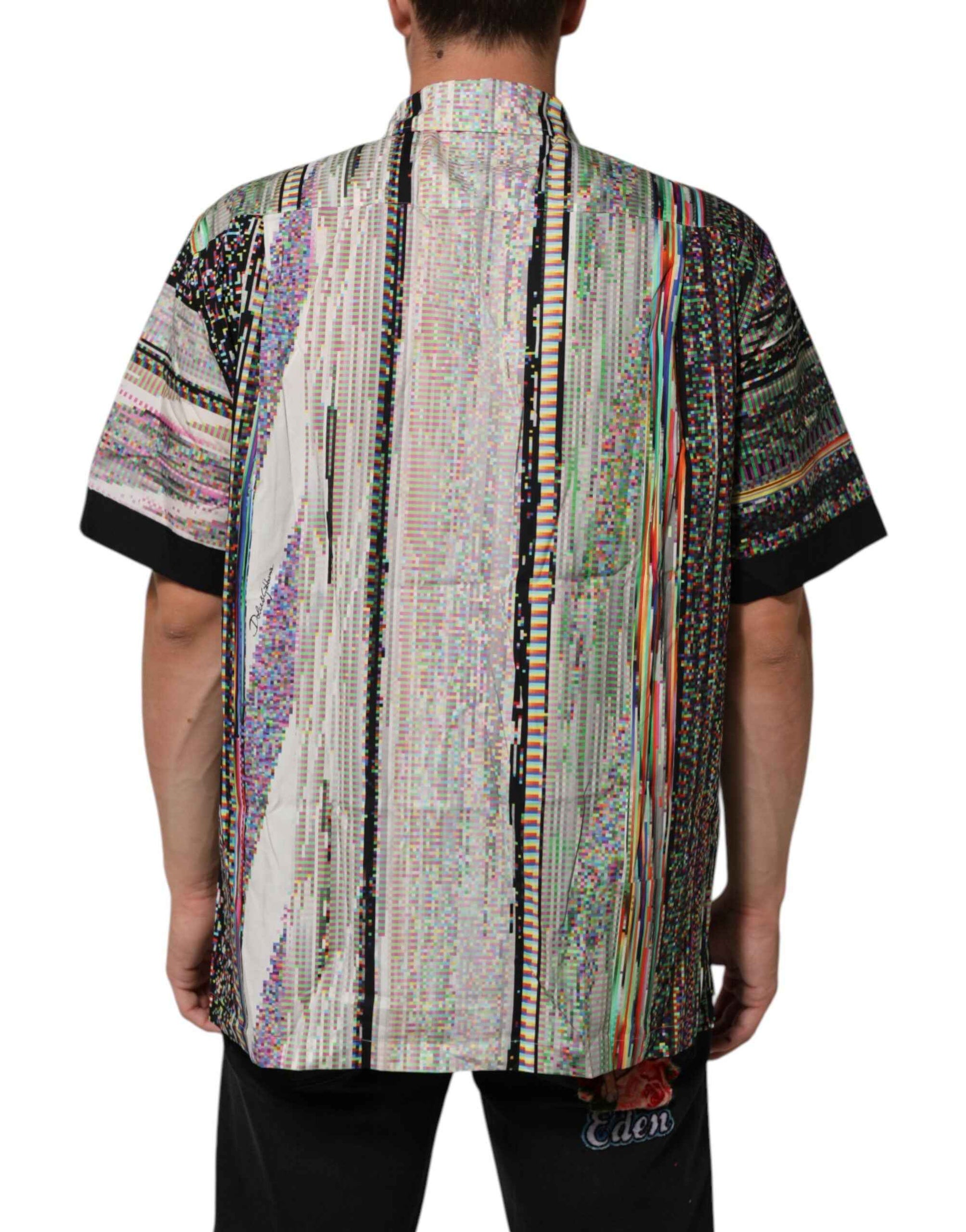 Dolce & Gabbana Multicolor Graphic Collared Casual Shirt by Dolce & Gabbana