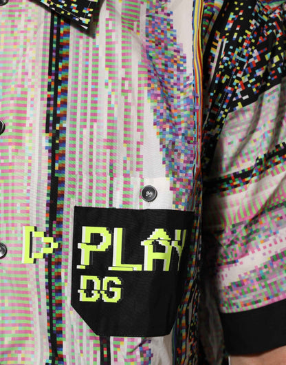 Dolce & Gabbana Multicolor Graphic Collared Casual Shirt by Dolce & Gabbana