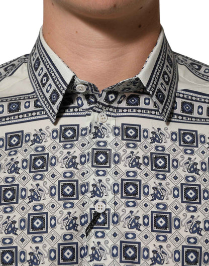 Dolce & Gabbana Multicolor Monkey Tie Print GOLD Dress Shirt by Dolce & Gabbana