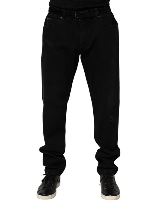 Dolce & Gabbana Black Cotton Regular Denim Men Trouser Jeans - from Dolce & Gabbana