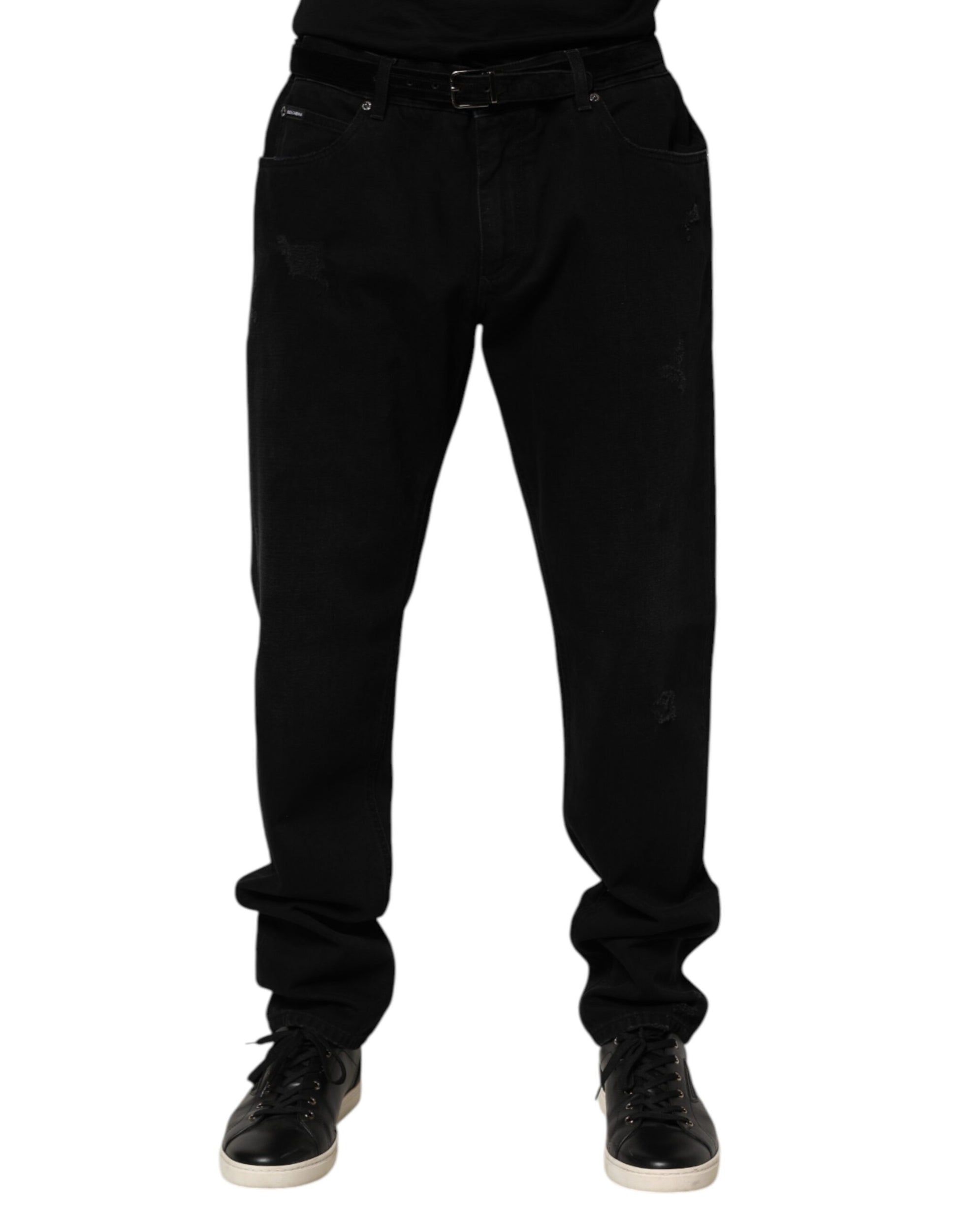 Dolce & Gabbana Black Cotton Regular Denim Men Trouser Jeans - from Dolce & Gabbana